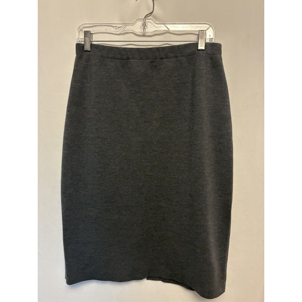 Stizzoli Gray Wool Knit Pencil Skirt Knee Length Pull On Size 46 large Italy
